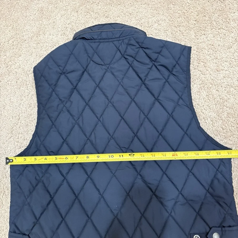 Polo Ralph Lauren Diamond Quilted Vest Men's Medium Blue Full Zip Snap Iconic
